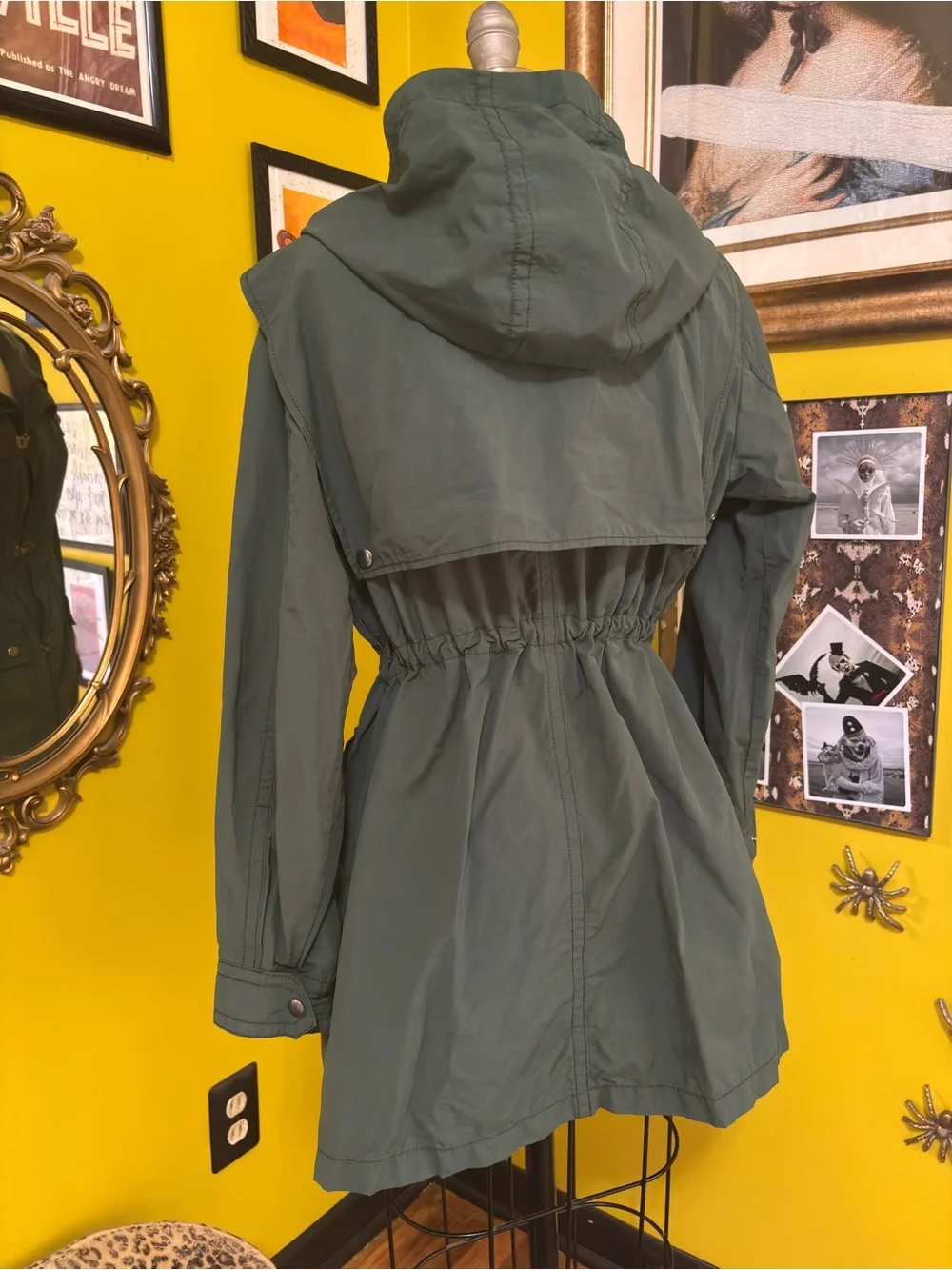 J.Crew Green Anorak Metal Snap Raincoat Jacket M